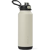 ZULU Powerfill Pro 40oz Stainless Steel Water Bottle with Quick Fill Lid, Triple Walled Vacuum Insulated Metal, Leak Proof Locking Lid, Sip and Chug, Reusable BPA Free, Ash