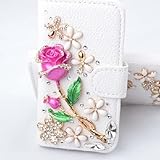 iphone 6 Case,iphone 6s case,luxury 3d Bling Crystal Rhinestone Wallet Leather Purse Flip Card Pouch Stand Cover Case for iphone 6/6S - 4.7 inch(rose)