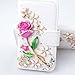 Galaxy J7 Prime Wallet Case,Berry Handmade 3D Bling Crystal Rhinestone White Leather Flip Card Pouch Stand Case for Samsung Galaxy Galaxy J7 V / J7 Perx / J7 Sky Pro / J7 2017 Rose