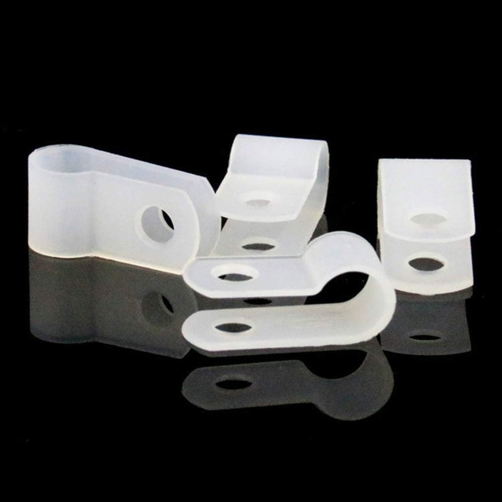 VIPMOON 100 Pcs R Type Cable Clips with Screws, 1/4" Nylon P Clips, Cable Management Clips, Suitable for Home Office - Image 3