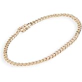 EF Collection Women's 14k Diamond Mini Curb Chain Bracelet, Yellow Gold, One Size