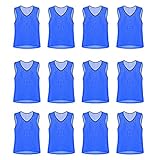 Unlimited Potential Nylon Mesh Scrimmage Team Practice Vests Pinnies Jerseys Bibs for Children Youth Sports Basketball, Soccer, Football, Volleyball (12 Pack, Blue, Adult)