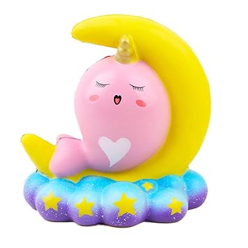 DYTesa Soft Moon Whales Squishy Slow Rising Squeeze Fun Toy