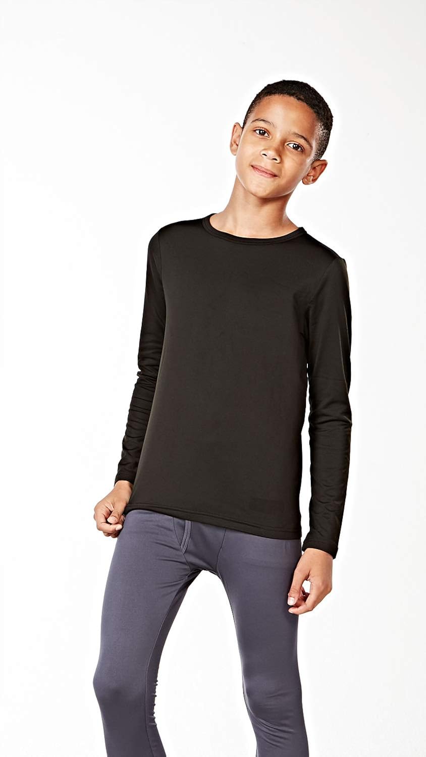 DEVOPS Boys 2-Pack Thermal Shirts Compression Long Sleeve Tops with Fleece Lined: Clothing