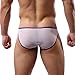 YiZYiF Men's Smooth Thin Bikini Brief Mesh Bulge Pouch Pants Underwear White Medium