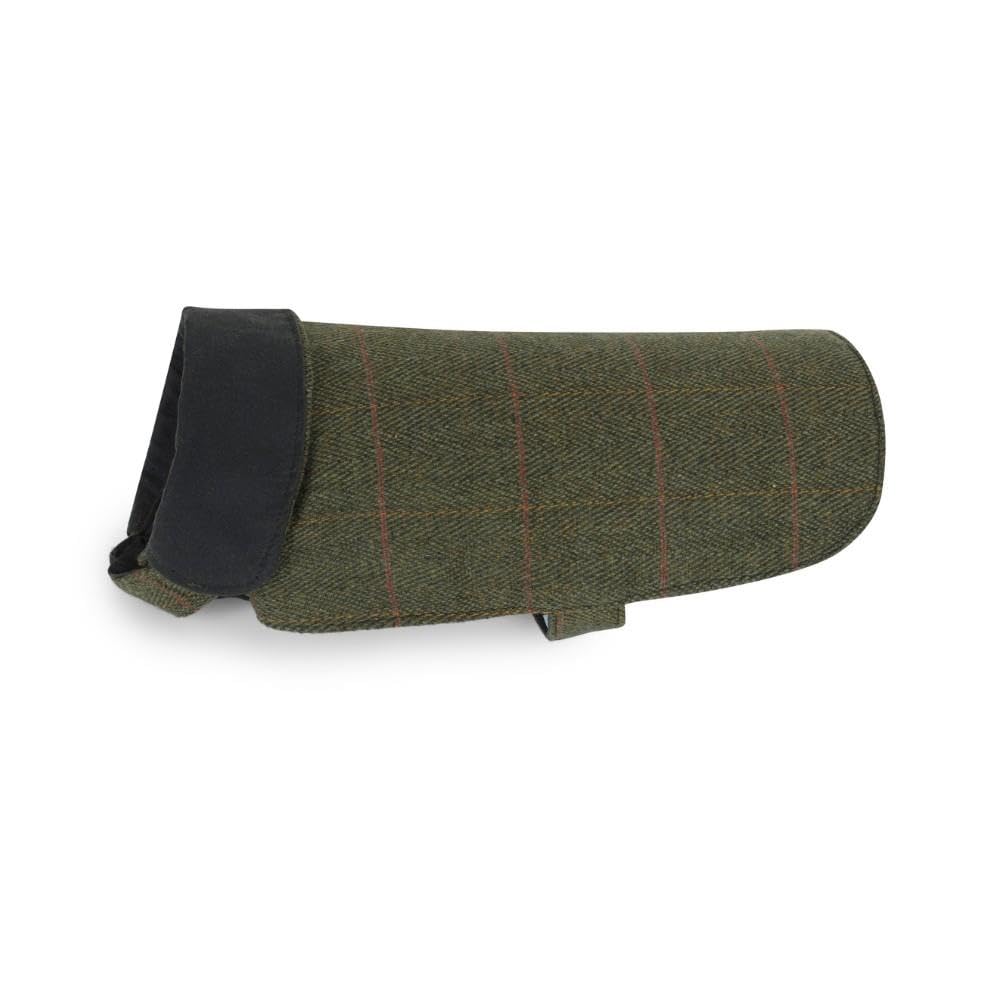 WALKER AND HAWKES - Derby Tweed Alfie Dog Coat - Dark Sage - Small — image 1