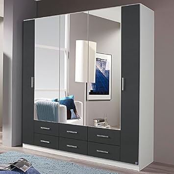Jugendmobel24 De Grey White 5 Door Wardrobe B 181 Cm