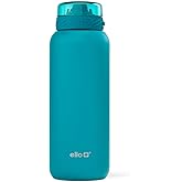 Ello Cooper 32oz Stainless Steel Water Bottle with Straw and Carry Handle, Double Walled and Vacuum Insulated Metal, Leak Proof Locking Lid with Soft Silicone Spout, Reusable, BPA Free, Antigua