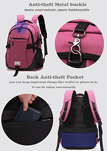 Anti-theft Laptop Backpack, Loaged Business Bags with USB Charging Port Water Resistant School Bookbag for College Travel Backpack for 15.6-Inch Laptop and Notebook (Purple)