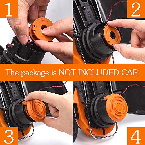 Future Way String Trimmer Replacement Spool Line 0.065 WG163 WG155 WG180 WG175 WG160, Weed Eater String Spool Line 10ft Compatible with Worx WA0010, Cordless Trimmer Edger Replacement (9 PCS)