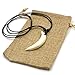 HZMAN Men's White Teeth Pendant Wild Boar Tusks Tribal Necklace Adjustable - Outdoor Amulet