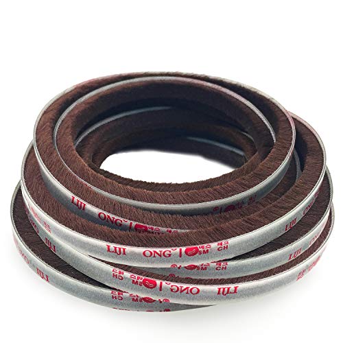Felt Pile Weather Stripping Brush Strip for Window and Door Seal 11/32 inch x 11/32 inch x 16 ft, Strong Adhesive Backing Door Felt Strip for Sealing Insulation, Brown - Thumbnail 7