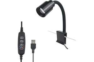 Mini Clip On Aquarium Light Small Dimmable Fish Tank Light USB Spotlight with Timer 3 Light Modes 10-Level Brightness for 1 t