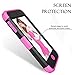 Hocase iPod Touch 7th/6th/5th Generation Case, Shockproof Heavy Duty Silicone Rubber+Hard Plastic Glitter Protective Case for iPod model A2178, A1574, A1509, A1421 - Black/Deep Pink