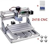3 Axis DIY Mini 2418 Desktop Small CNC Router Kit Engraver Engraving Milling Pcb Pvc Wood Cutting Carving Laser Machine GRBL Control (24x18x4.0cm)