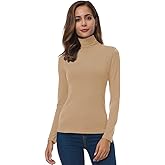 Women Long Sleeve Turtleneck Slim Fitted Based Layer Lightweight Active Shirt Pullover Tops