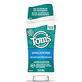 Tom's of Maine Long-Lasting Aluminum-Free Natural Deodorant for Women, Unscented, 2.25 oz.