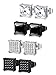 Jstyle 4 Pairs Stainless Steel Mens Womens Stud Earrings Square Cubic Zirconia Piercing 20G 6-8mm