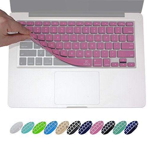 Silicone Keyboard Cover Skin for Macbook Air13/Pro13/Pro15, Macbook Wireless Keyboard or iMac, for Macbook Pro 13â€œ/15" with Retina, Microfiber Cleaning Cloth Included (Rose Quartz Pink)