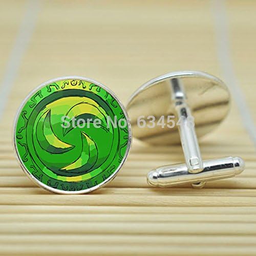 Pretty Lee Forest Medallion Legend Of Zelda In Silver Cufflinks Glass Cabochon Cufflinks C3229