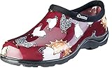 Sloggers 5116CBR06 Chicken Print Collection Women's Rain & Garden Shoe, Size 6, Barn Red