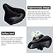 TONBUX Most Comfortable Bicycle Seat, Bike Seat Replacement with Bicycle Taillight Reflective Tape Dual Shock Absorbing Ball Wide Bike Seat Saddle Bicycle Gel Seat (Black)