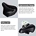 Bicycle Seats Comfort Artificial Leather Bike Seat Gel, 10.6″ x 8.25 “, Tonbux Bike Seat Replacement with Bicycle Reflective Tape Dual Shock Absorbing Ball with Mounting Wrench-Blackthumb 3