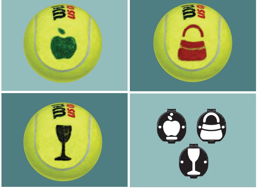 BallTrace Green Tennis Ball Marker | Personalise Tennis Balls & Padel Balls with Fun Emoji & Symbols As seen at events & tournaments in Europe & USA. (Girl's Best Friend)