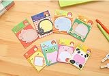 JunShop Super Sticky Pad Lovely animals Cartoon Sticky Note Self-stick Note Post-it Note (Pack of 8, 20 Sheets per)