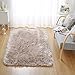 OJIA Deluxe Soft Fuzzy Fur Rugs Faux Sheepskin Shaggy Area Rugs Fluffy Modern Kids Carpet for Living Room Bedroom Sofa Bedside Decor(4 x 6ft, Light Coffee)
