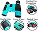 Small Teal Binoculars for Travel Lightweight Portable Durable Metal Body Bird Watching Boating Hunting Camping Hiking Accessory Compact Belt Case