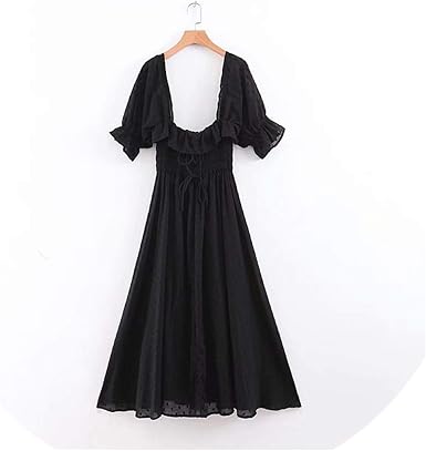 backless frill dress