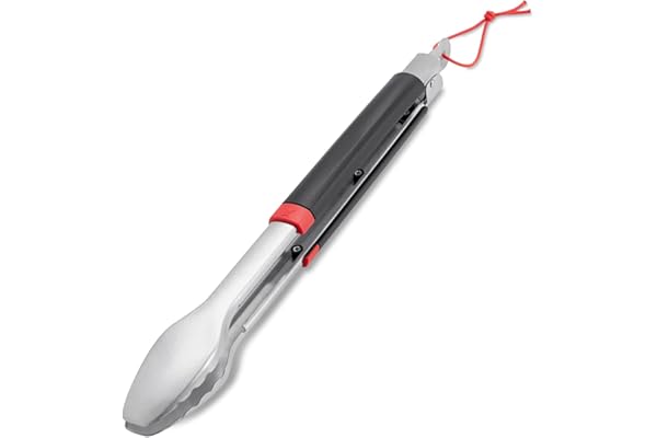 Weber Grill Tongs, for BBQing, Stainless Steel (6317) Black/Silver