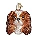 Old World Christmas King Charles Spaniel Head Glass Blown Ornament