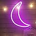 QiaoFei Decorative Crescent Moon Neon Light,LED Moon Sign Shaped Decor Light,Wall Decor for Christmas,Birthday party,Kids Room, Living Room, Wedding Party Decor (Purple pink)