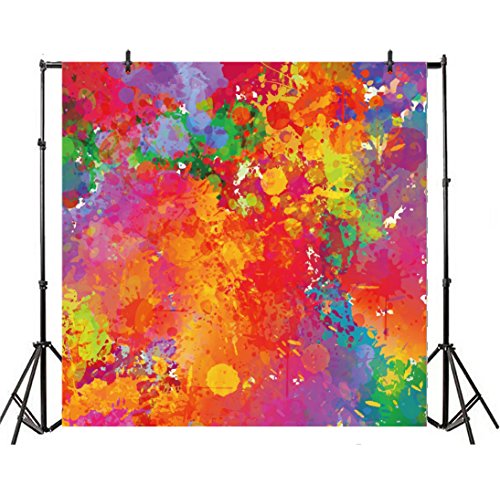 Leyiyi Graffiti Cement Wall Backdrop 4x4ft Photography Background Shabby Chic Colorful Stained Wall Grunge Culture Punk Party Backdrop HIO-hop Boy Cool Adult Portraits Studio Props