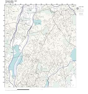 Amazon.com: ZIP Code Wall Map of Greenville, NY ZIP Code Map Laminated