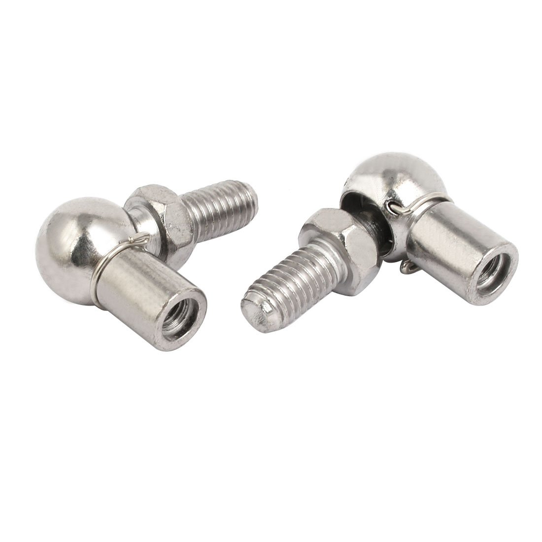 sourcingmap Rod End Ball Bearing with Stud, Right-Hand Female Thread M6x1.0mm and Right-Hand Male Thread M8x1.25mm, 45# Steel Ball Socket Endfitting 2pcs