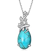 Genuine Turquoise Necklaces for Women 925 Sterling Silver Turquoise Pendant Boho Western Jewelry for Women
