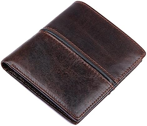 JUMENG Business Wallets For Men Full-Grain Leather With Billfold 6 Card Slots