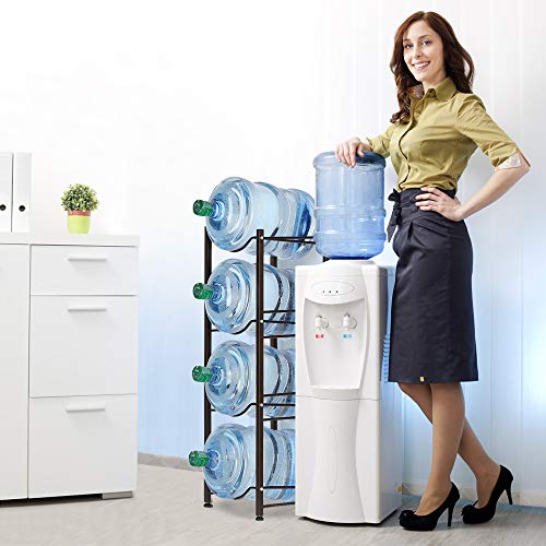 Nandae Water Cooler Jug Rack, 4-Tier Heavy Duty Water Bottle Holder Storage Rack for 5 Gallon Water Dispenser, Save Space