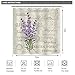 Riyidecor Lavender Purple Lilac Shower Curtain Set for Bathroom 72Wx72H Inch Flower Floral Vintage Fabric Bath Curtain for Women Girl Bathtub Accessories Plant Waterproof 12 Pack Plastic Hooks WW-VCEH