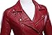 Tanming Women's Faux Leather Collar Moto Biker Short Coat Jacket (Large, W-Red6)