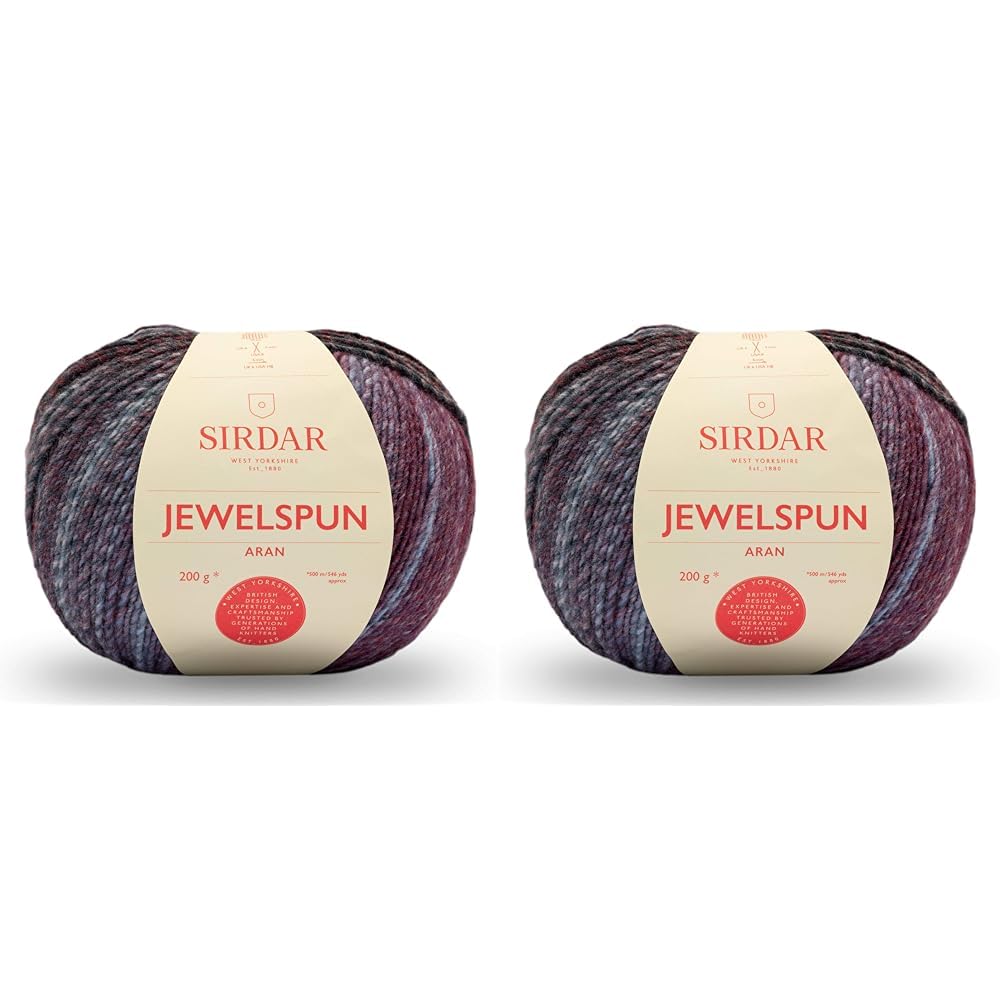 Sirdar Jewelspun Aran, Nordic Noir (842), 200g (Pack of 2)