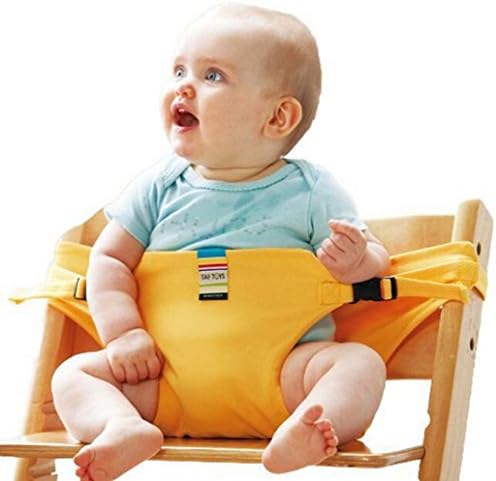 YaYo Portable Baby Kids Chair Child High Chairs Seat Belts Safety Belt Folding Dining Feeding The Strap (yellow)