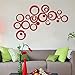 Alrens_DIY(TM) 22pcs Rounds Dots Circles Mirror Surface Crystal Wall Stickers DIY Acrylic 3D Home Decal Living Room Murals Wall Paper Decor adesivo de Parede-4 Colors (Red)