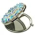 Ivenf Blue Floral Antique Flower Round Vintage Compact Metal Purse Mirror, Wedding/Thanksgiving