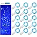 Fairy Lights Battery Operated Starry Firefly Silvery Wire String Lights 15 Pack 7.2ft 20 LED Jar Table Centerpiece for Wedding Christmas Halloween Party Decoration (Blue)