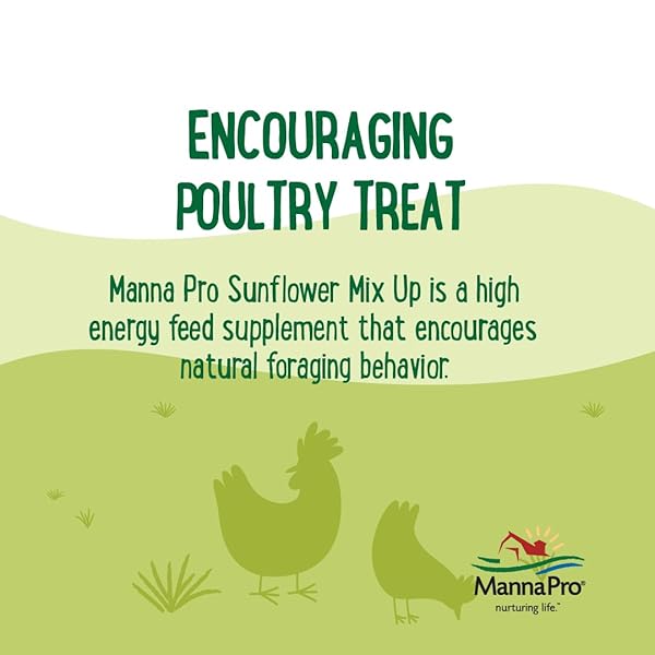 MANNA PRO FARMHOUSE FAVORITES – SUNFLOWER MIX UP – PREMIUM GRAINS FOR POULTRY – MADE WITH NON-GMO PURPLE CORN – HIGH ENERGY POULTRY FEED SUPPLEMENT – 10LB BAG