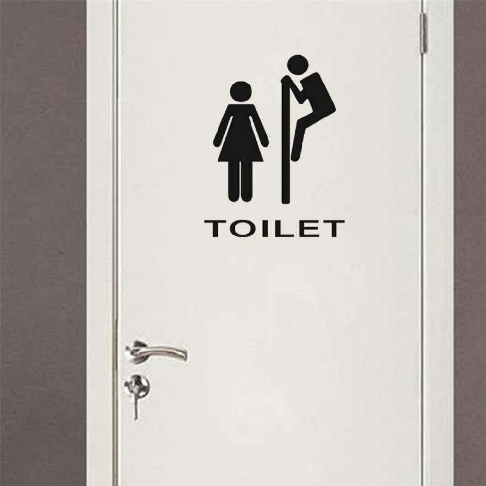 Divertido Letrero De Baño Para Niño Y Niña, Pegatinas De Vinilo Para